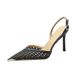 French Style Pointed High Heels With Dress Genuine Leather Silver Stiletto Shallow Mouth Single Shoes Breathable Hollow_vogvips.com
