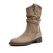 Hot-Selling Slouch For Women, Autumn 2025 New Melad Western Cowboy Short Boots, Mid-Calf Martin Boots_vogvips.com