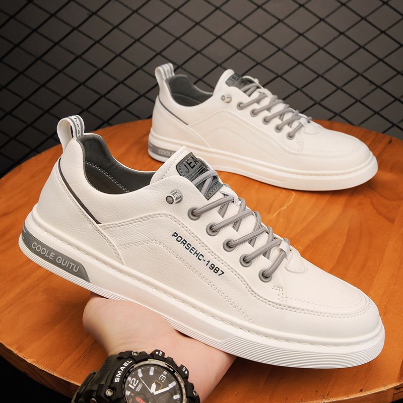 New Men's Casual Leather Shoes Men's Sports Fashion Shoes Men's Thick Sole Small White Board Shoes_vogvips.com