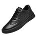 Round Head Lace-up Single Shoes Cowhide Men's Shoes Breathable Casual Board Shoes Men's Students Little White Shoes Men's Shoes_vogvips.com