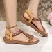 Direct Wholesale From The Manufacturer: 2026 Summer New Women's Flat Sandals, Fashionable Versatile, Bohemian Style,_vogvips.com