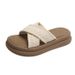 Thick Soled Small Fragrant One-piece Slippers Women, 2025 New Summer French Style For Outdoor Wear, Beach Sandals_vogvips.com