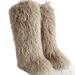 Women's Winter Imitation Fur Beach Wool Boots European And American Tall Tube 40 Long Tube 50 Snow Boots Shoes_vogvips.com