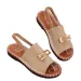 Flat Bottomed Beach 2026 Summer New Metal Plus Size Cloth Sandals_vogvips.com