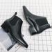 Men's Chelsea Boots Business Casual Leather Shoes Low-Cut Comfortable Slip-On For Work & Daily Wear (Black/Brown)_vogvips.com