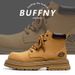 Retro Rhubarb Boots Men's Big Head Martin Boots Men's Retro Single Boots Short Boots Locomotive Boots Thick Bottom_vogvips.com