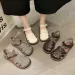 new Womens Summer Zapatillas De Mujer Square Toe Flat Leather Women Gladiator Sandals Slip On Ladies Beach Shoes H260413_vogvips.com