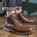European Warm Series Plus Leather Autumn Winter Fashion Trendy Men's Mid-Calf Short US Size Work High-Top British Martin Boots_vogvips.com