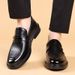 Men's Fashion Loafers Slip-On Leather Shoes Breathable Comfortable Dress Shoes_vogvips.com