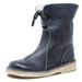 Autumn Round Toe Casual Front Lace-up Low Tube Solid Color Women's Flat Large Size Winter Snow Boots_vogvips.com
