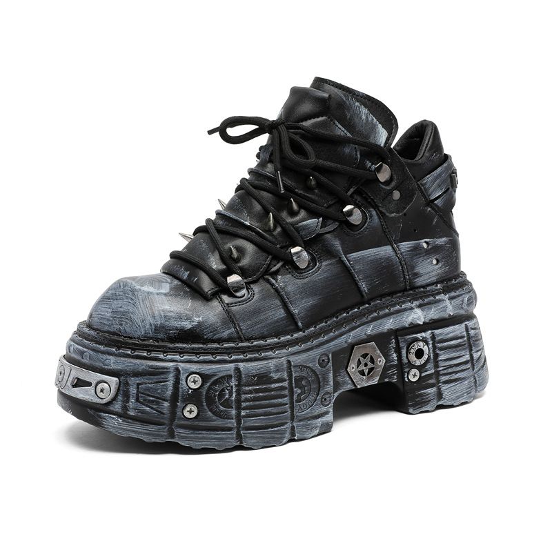 Locomotive Wind Tooling Boots Platform Shoes Heavy Metal Punk Boots Martin Boots_vogvips.com