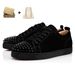 New 2024CL Electric Men's Red Sole Black Embroidered Low-top Lace-up Casual Women's Shoes Couple Style Sports_vogvips.com