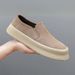 Men's Thick Soled Low Rise Shoe With Anti Suede Loafers, Fashionable British Style, Lazy One Foot Leather Shoes Trend_vogvips.com