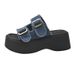 2026 Summer Thick-Soled Women's, Height-Increasing Denim, Popular Cross-Border Casual Round-Toe Back-Strap Beach_vogvips.com