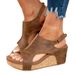 European And American Cross-border Direct Supply Foreign Trade Large Size 43 Wish Women's Wedge Heel Peep-toe_vogvips.com