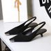 Metal Pointed Suede Women's Shoes Shallow Mouth Back Strap Low Heel Single Shoes Women's Wine Glass And Empty Shoes_vogvips.com