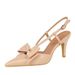 1383-1 French Style Pointed Toe Bowknot Shallow Mouth Backless Single Shoes For Women Cross Strap One-Word Buckle Hollow_vogvips.com