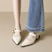 French Pointed Mary Jane Shoes Thick Heel With Shallow Mouth High Heels Women_vogvips.com