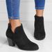 Short Autumn And Winter Cross-Border In Stock Round Toe Suede Thick Ankle Outdoor High Heel Black Large Size Women's_vogvips.com