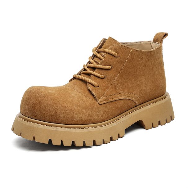 Thick Sole Heightening Retro Casual Derby Shoes Anti-velvet Big Head Leather Boots Men's Shoes Spring Tooling Martin Boots_vogvips.com