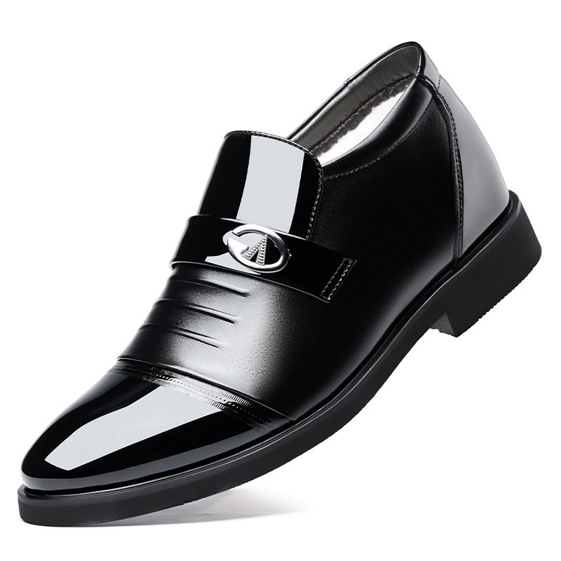 European Warm Series Business Formal Winter Fleece-Lined Glossy Warm Cotton For Work Commuting Style Men's Leather Shoes_vogvips.com
