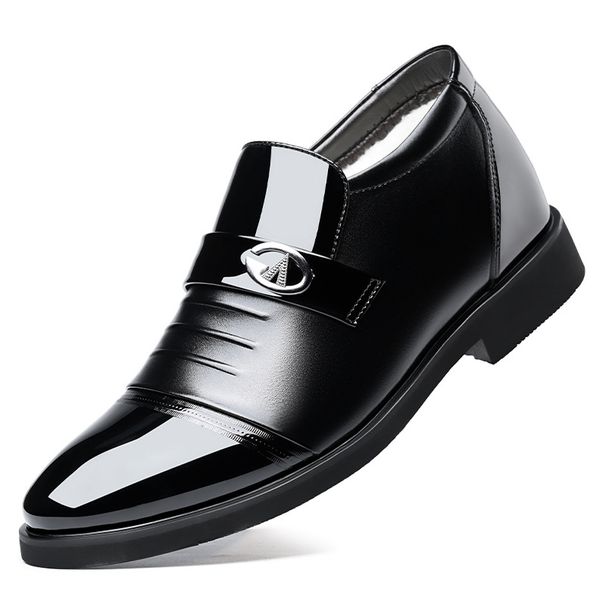 European Warm Series Business Formal Winter Fleece-Lined Glossy Warm Cotton For Work Commuting Style Men's Leather Shoes_vogvips.com