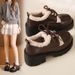 Loafers Platform-soled Plush Single Shoes Women's Fluffy Shoes Thick-heeled Cotton Shoes_vogvips.com