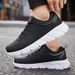 Men's Leather Waterproof Non-Slip Sports Soft Sole Lightweight Breathable Running Black Work Casual Travel Shoes_vogvips.com
