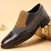British Brogue Carved Men's Business Trendy Casual Formal Leather Shoes Color Block Korean Version New Youth_vogvips.com