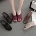 Summer New Hollow High Heel Jelly Slippers For Women, Non-Slip Plastic Wedge Sandals, Fashionable Outdoor Thick Sole_vogvips.com