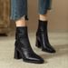 Winter High Heeled Fashion Boots for Women Slim Fit Retro Chunky Heel Square Toe Martin Boots Style New_vogvips.com