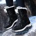 Snow Boots With Round Toe Artificial Long Plush Cotton Shoes For Women_vogvips.com