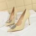 3265-K70 Banquet Dress High Heels Pointed Toe Shallow Mouth Satin Single Metal Rhinestone Bow Elegant Women's Shoes_vogvips.com
