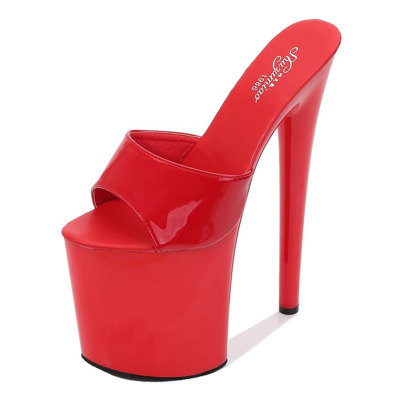 Women's Fashion High Heels - 17cm & 20cm Platform Stiletto Pumps, PU Leather Pointed Toe Sandals, Elegant & Sexy For Parties & Evening Wear_vogvips.com
