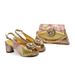 The party match high heeled diamond round toed fish mouth back slip buckle sandals with diamond handbag set is fashionable and versatile_vogvips.com