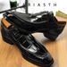 British Style Business Formal Leather For Men Low-top Pointed Buckle Monk Groom Wedding European And American Fashion_vogvips.com