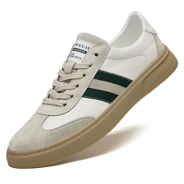 Little White Shoes Men's Sports Casual Shoes Breathable White Men's Board Shoes Tide_vogvips.com