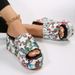 23 Summer New Round Toe Wedge One Line Classic Embroidery Women's Large Medium Heel Sandal Slippers_vogvips.com