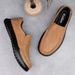 Casual Leather Shoes Men's Round Head Leather Men's Shoes Non-slip Loafers Dad Shoes_vogvips.com