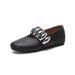 New European And American Style Round Toe 2024 Spring One-Word Buckle Slip-On Flat Fashion Versatile Shallow Mouth_vogvips.com