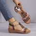 2026 Summer New In-Stock Fish-Mouth Wedge Heel Casual Foreign Trade Plus Size Bohemian Elastic Strap Rhinestone Sandals_vogvips.com
