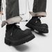 ShoeVault Paris Derby Men Women, Thick-Soled Height-Increasing Derby, Niche Charcoal Black Big-Toe Shoes, Leather Shoes For_vogvips.com