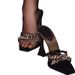 Cross With Rhinestone High Heels, New Crystal Chain Square Head Open-toed Horseshoe Heel, Beautiful Sandals Women's Shoes_vogvips.com