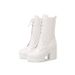 White Heel Short For Women Winter New Waterproof Platform Martin Korean Style Thick Sole Mid-Calf Boots Large Size_vogvips.com