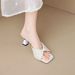 Summer New Black Pearl Square Toe Sandals - Women's Everyday Work-friendly, Comfortable, Leg-lengthening High Heels_vogvips.com