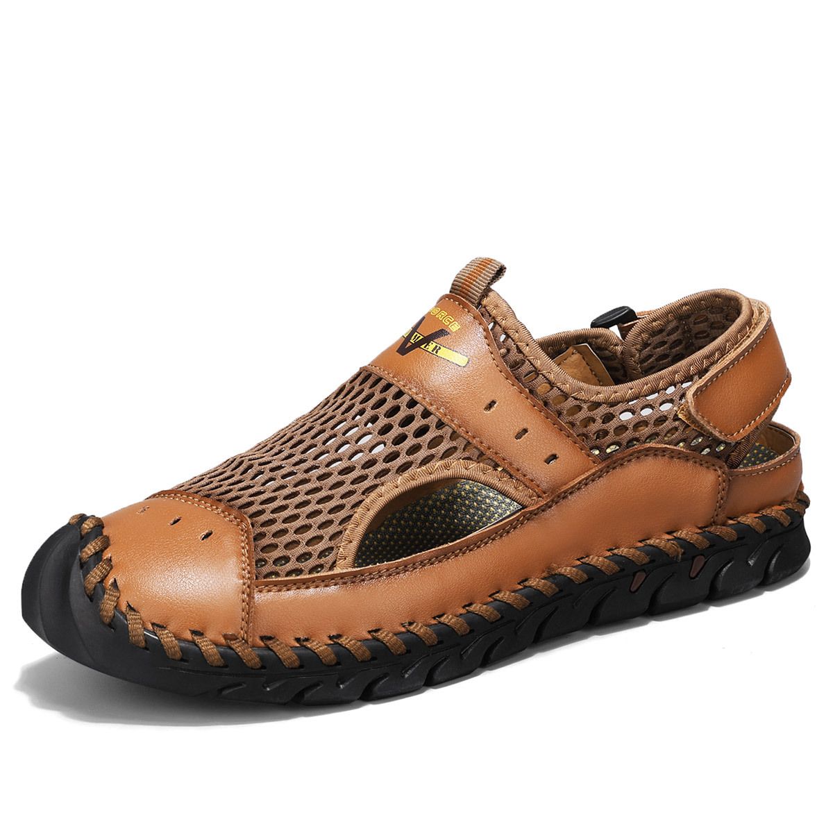 for Men Summer Breathable Men's Hollow Mesh Daily Sports Casual Closed Toe Soft Sole Non-Slip Beach Shoes_vogvips.com
