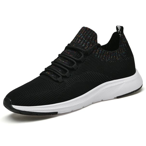 Inner Heightening Men's Shoes Cm Flying Woven Mesh Heightening Shoes Men's Little White Sports Shoes Casual Running_vogvips.com