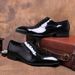 Trendy Men's Patent European Version Pointed Pure Leather Single For Daily Work Wear Comfortable Wedding Shoes_vogvips.com