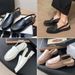 Women's Back Strap Loafer Mules 2025 New Xiaoxiang Genuine British Style Flat Bottomed One Foot Lazy Loafers Versatile Single Shoe Small Leather Shoe_vogvips.com