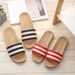 Four Seasons Home Couple Floor Full Linen Soft Sole Slippers Sandals Summer H-2_vogvips.com